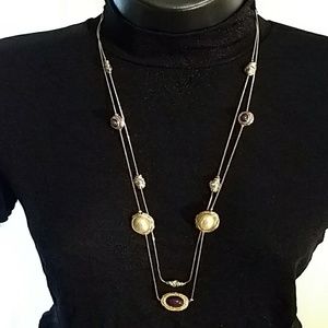Gold Plated Necklace w/ Double  Chain